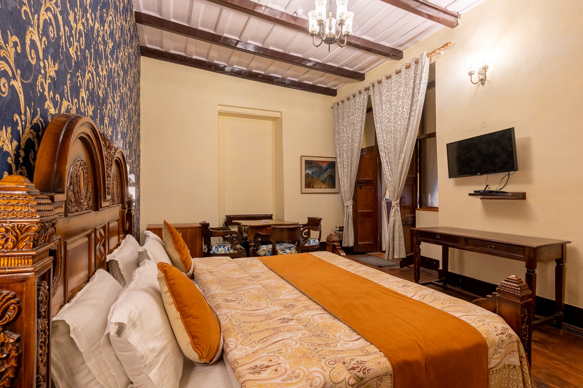 Kipling Suite cozy reading nook and vintage touches at The Hive Cottage Nainital