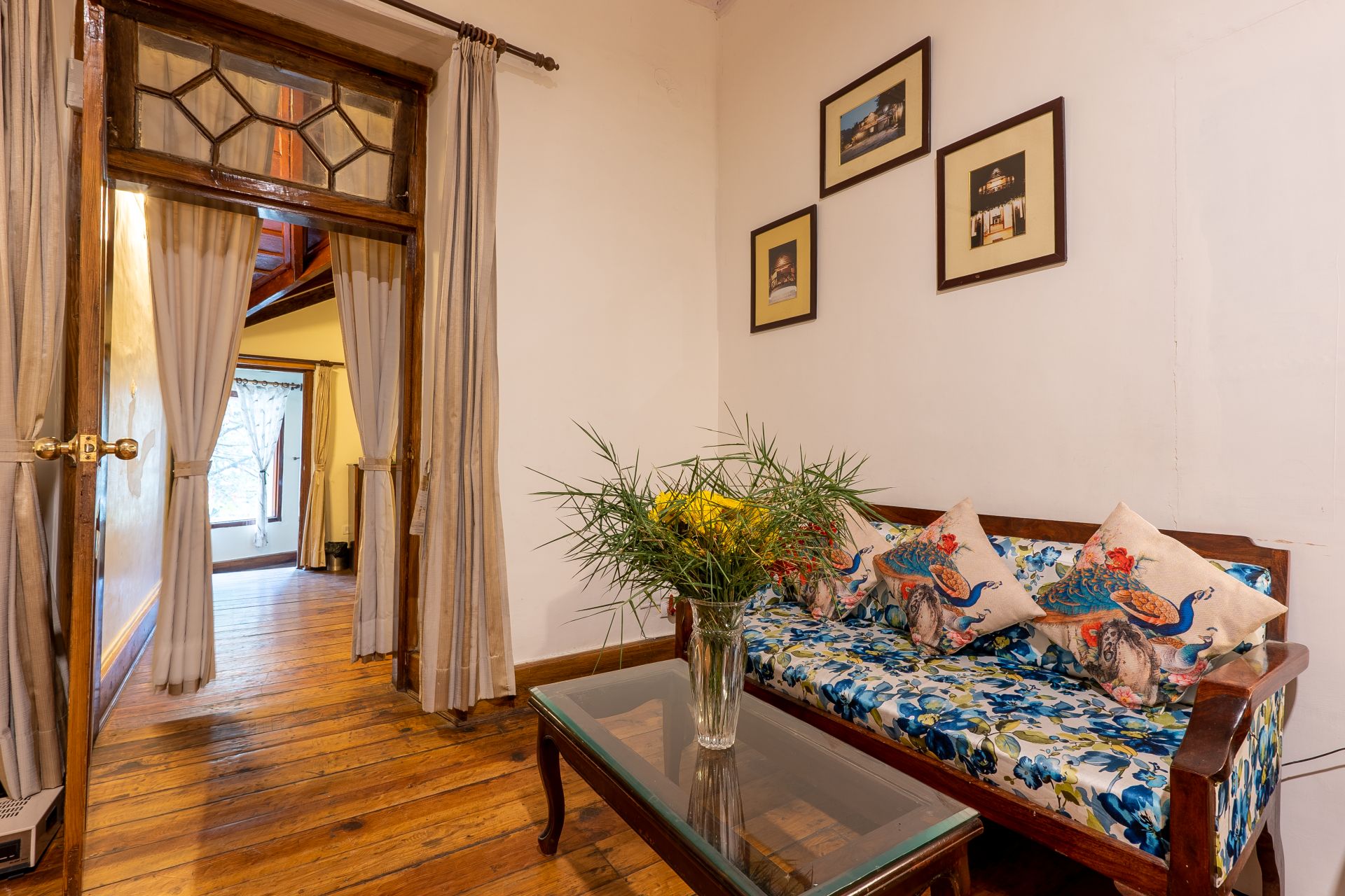 Ramsay suite ultimate privacy and indulgence living area at The Hive Cottage Nainital